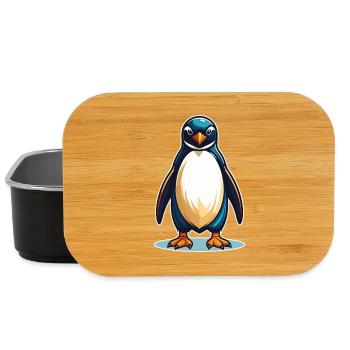 Cool Penguin – Mignon, effronté et sympathique - Boîte à goûter - noir - Devant