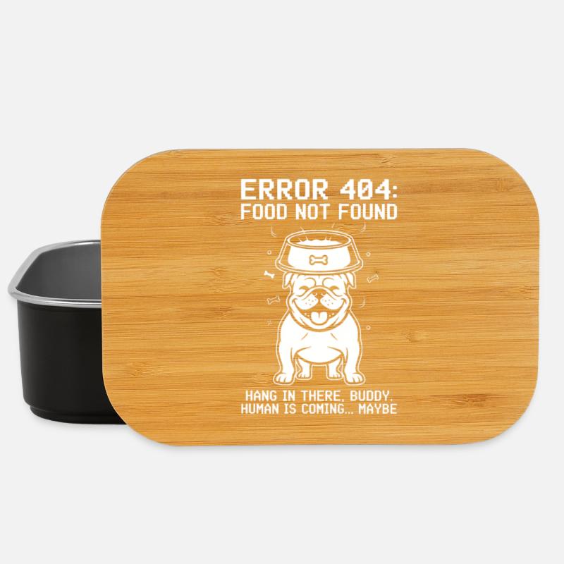 Erreur 404 Nourriture introuvable Bouledogue - Boîte à goûter - noir