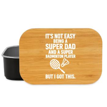 Badminton – Super Dad Badminton Player - Lunch Box - black - Front