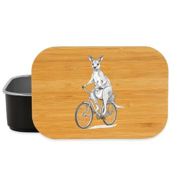 Joey auf Fahrrad-Känguru-Illustration - Lunch Box - Schwarz - Vorne