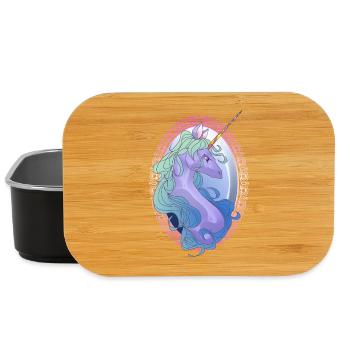 Elegant Unicorn Mirror Art Unicorn Girl - Lunch Box - black - Front