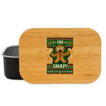 Oh Snap Lebkuchenmann Ugly Christmas - Lunch Box - Schwarz - Vorne