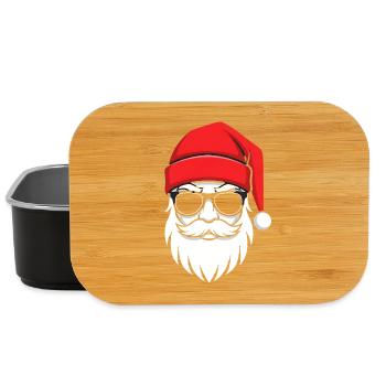 Cool Santa with beard and sunglasses - Lunch Box - black - Front