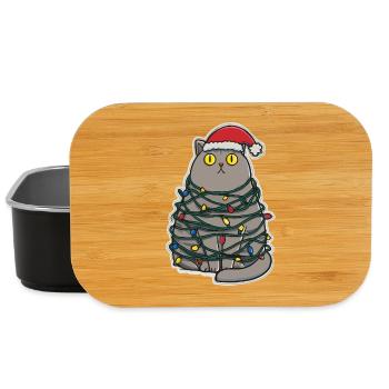 Noël chat maladroit - Boîte à goûter - noir - Devant
