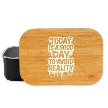Today is a Good Day Graffiti Spruch avoid reality - Lunch Box - Schwarz - Vorne