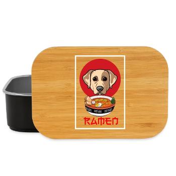 Golden Retriever Ramen Japanischer Nudelhundeliebhaber - Lunch Box - Schwarz - Vorne