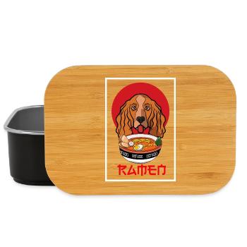 Cute Cocker Spaniel Dog Face Illustration - Lunch Box - black - Front