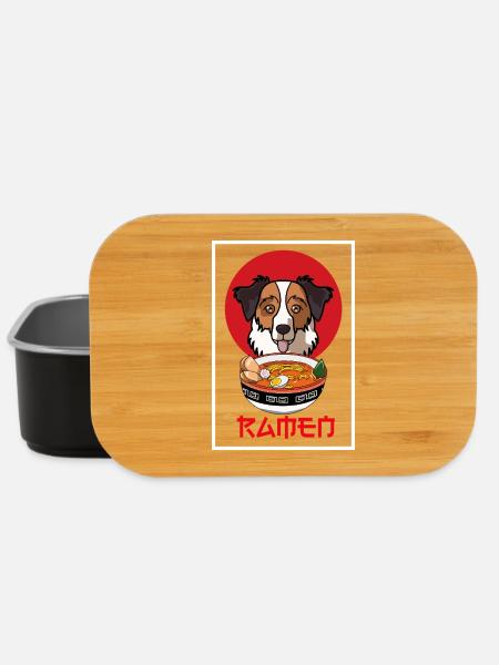 Australian Shepherd Dog Ramen-Nudelschalen-Kunst - Lunch Box - Schwarz
