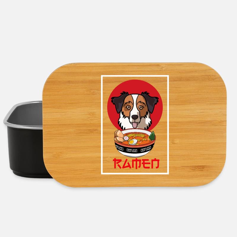 Australian Shepherd Dog Ramen-Nudelschalen-Kunst - Lunch Box - Schwarz