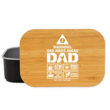 Warning Dad Jokes Ahead Father - Lunch Box - black - Front