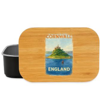 Cornwall England – Aquarell Reiseposter - Lunch Box - Schwarz - Vorne