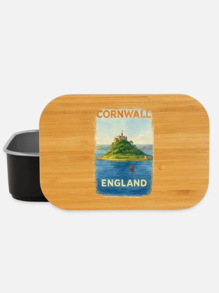 Cornwall England – Aquarell Reiseposter - Lunch Box - Schwarz