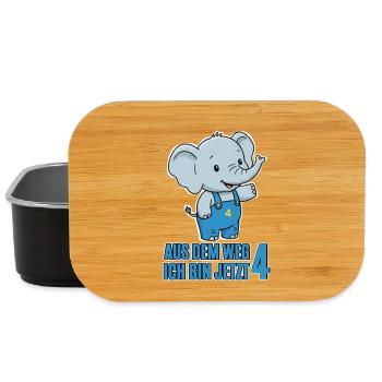 4th Birthday Elephant - Lunch Box - black - Front