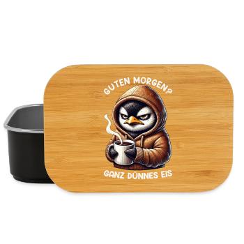 Guten Morgen Ganz Dünnes Eis Pinguin Schlafmützen - Lunch Box - black - Front