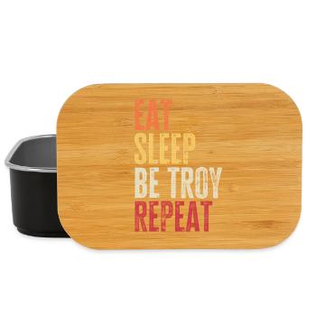 Eat Sleep Be Troy Repeat Retro Name - Lunch Box - Schwarz - Vorne