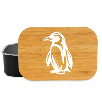 Chilliges Pinguin-Motiv aus dem Eis zum Verlieben - Lunch Box - Schwarz - Vorne