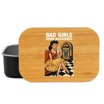 50s Pin-Up: Bad Girls Drink Milkshakes Rockabilly - Lunch Box - black - Front