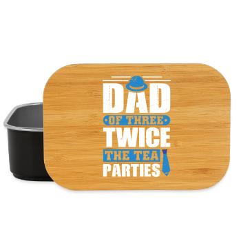 Père, père de trois filles et filles - Boîte à goûter - noir - Devant