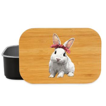 Bunny Rabbit Bow - Lunch Box - black - Front