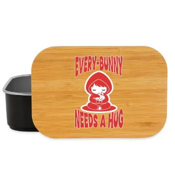 Kaninchen-Umarmung Jeder-Kaninchen-Manga niedlich - Lunch Box - Schwarz - Vorne