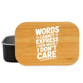 Words Cannot Express How Much I Don't Care - Lunch Box - black - Front