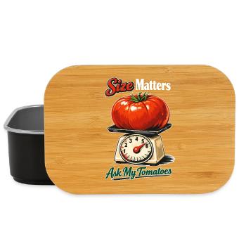 Size Matters: Lustige Riesen-Tomate auf Waage - Lunch Box - Schwarz - Vorne