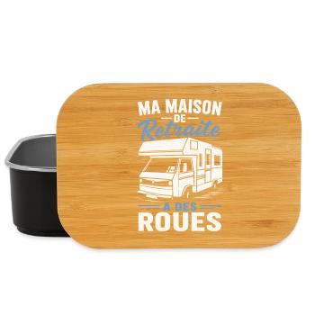Retraite Camping Car Humour Vanlife Liberté - Boîte à goûter - noir - Devant