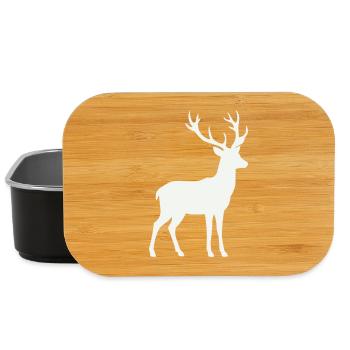 Hirsch Silhouette - Lunch Box - Schwarz - Vorne