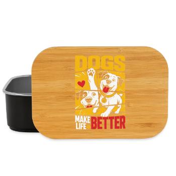 Les chiens rendent la vie meilleure dans le design de bandes dessinées - Boîte à goûter - noir - Devant