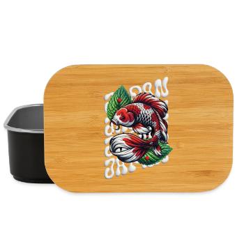 Koi Fish Zen Fluffy Style - Lunch Box - black - Front