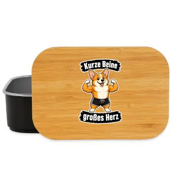 Kurze Beine, großes Herz – Corgi - Lunch Box - Schwarz - Vorne