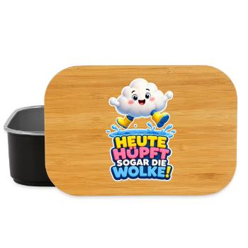 Cloud Jumps Today Even the Cloud Rain Humor - Lunch Box - black - Front