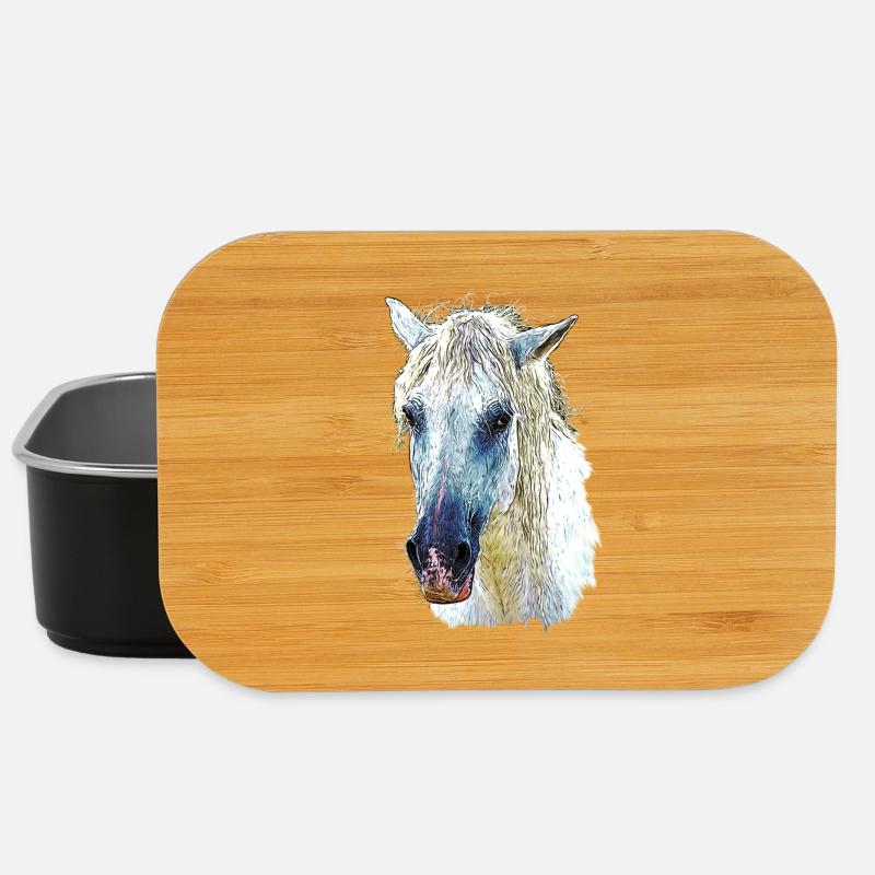 Cheval camarguais en Pastel Fluide - Boîte à goûter - noir