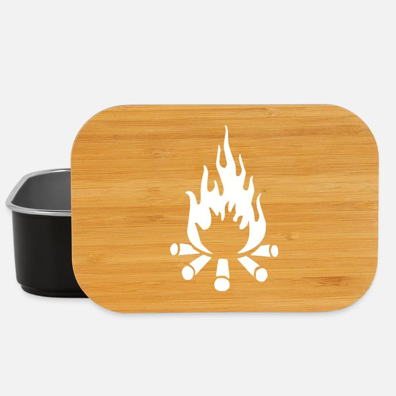Feuer Lagerfeuer Zelten Pfadfinder - Lunch Box - Schwarz