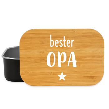 Bester Opa Stern I Liebe Geschenkidee Vater Papi - Lunch Box - Schwarz - Vorne