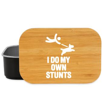 I do my own stunts, dog walking funny dog lovers - Lunch Box - black - Front