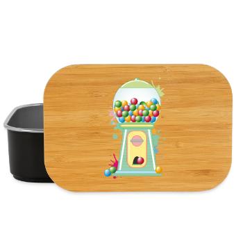 nostalgic retro chewing gum vending machine graffiti style - Lunch Box - black - Front