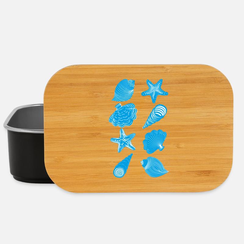 Muscheln und Seesterne - Lunch Box - Schwarz