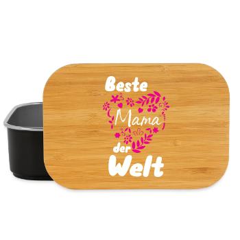 Beste Mama der Welt. Herz - Lunch Box - Schwarz - Vorne