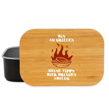 Feuer und Grillmotto für Outdoorfans - Lunch Box - Schwarz - Vorne