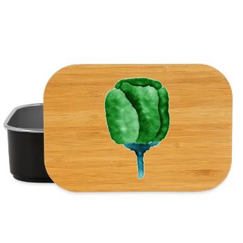Abstract Green Flower Illustration - Lunch Box - black - Front