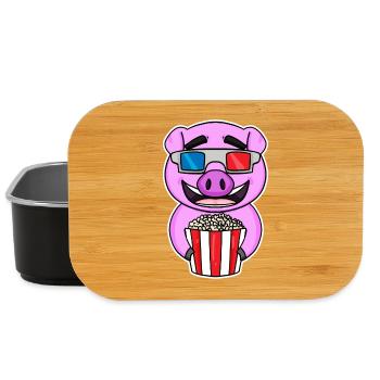 Popcorn Kino Schwein Filme Film Filmabend - Lunch Box - Schwarz - Vorne
