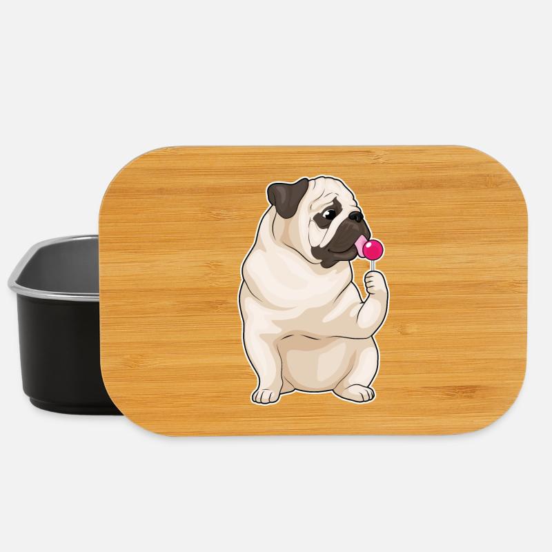 Mops Lollipop - Lunch Box - Schwarz