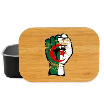 Algerien Flagge Faust Hand Symbol used - Lunch Box - Schwarz - Vorne