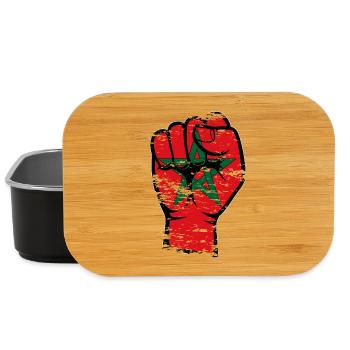 Drapeau du Maroc Poing Main Utilisé Symbole - Boîte à goûter - noir - Devant