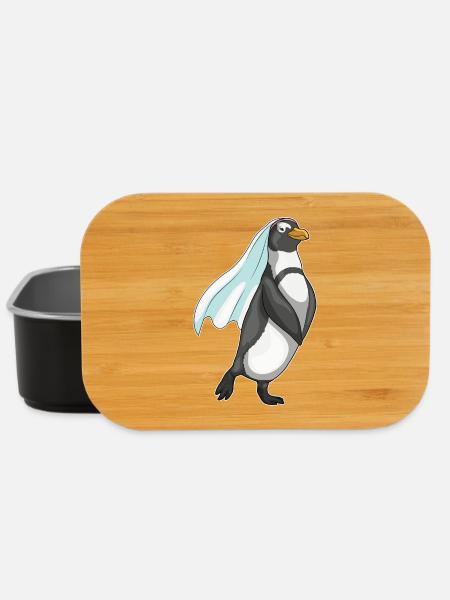 Pinguin Braut Schleier Hochzeit - Lunch Box - Schwarz