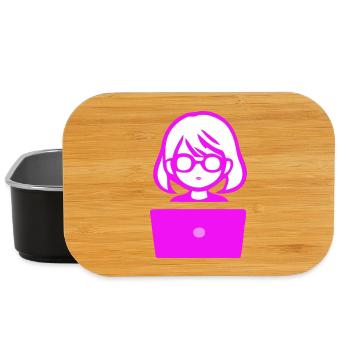 Woman with Computer Programmer Coder - Lunch Box - black - Front