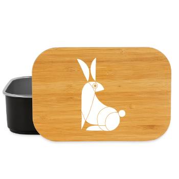 Funny White Rabbit - Lunch Box - black - Front