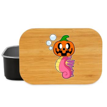 Hippocampe Halloween citrouille - Boîte à goûter - noir - Devant