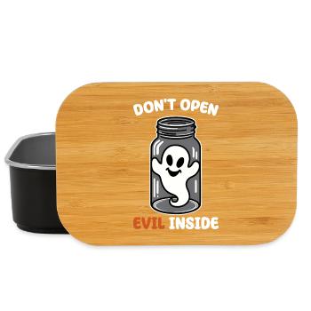 Don't open it – evil in it! Funny ghost design - Lunch Box - black - Front
